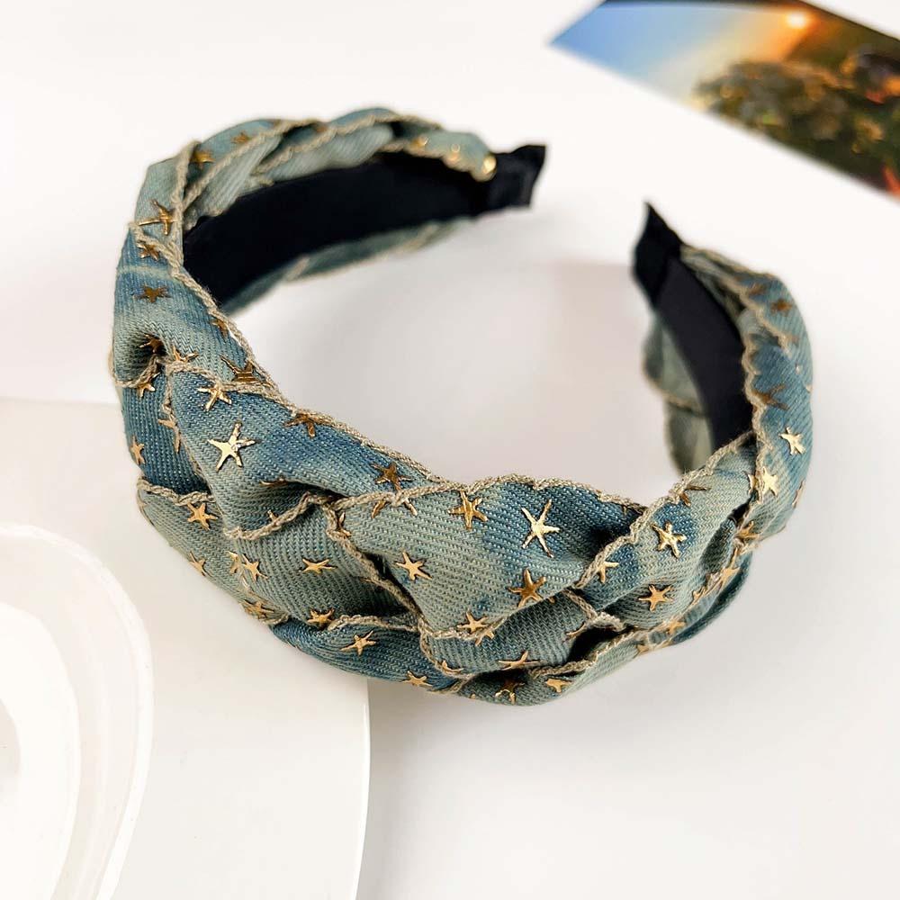 Korean Style Cowboy Headband Denim Cloth Denim Knotted Headband Cowboy Hair Hoop Women