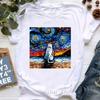 Vintage T Shirt Girls Starry Sky Chihuahua Bulldogaussieyorkshire Terriercatrabbit Print T Shirt Unisex Aesthetic Clothes