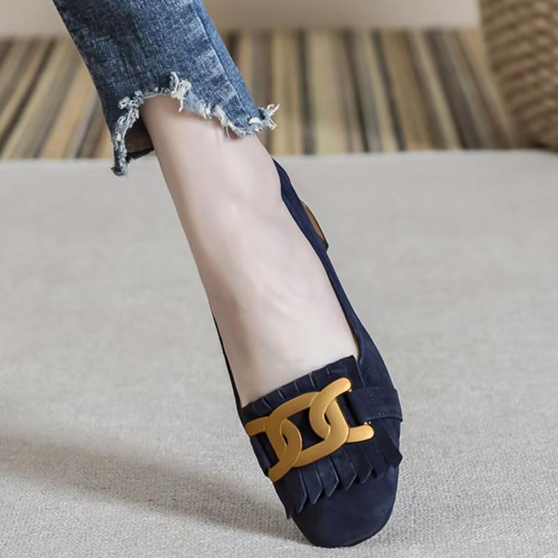 Женские туфли-лодочки с квадратным носком и металлической цепочкой, дизайнерский стиль, популярная повседневная женская обувь