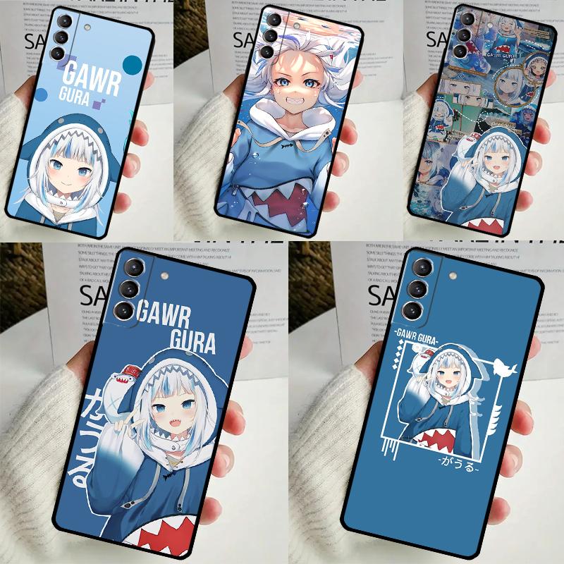 Чехол Gawr Gura Hololive Girl для Samsung Galaxy S23 S24 Ultra S8 S9 S10 S22 Plus Note 10 20 Ultra S20 S21 FE