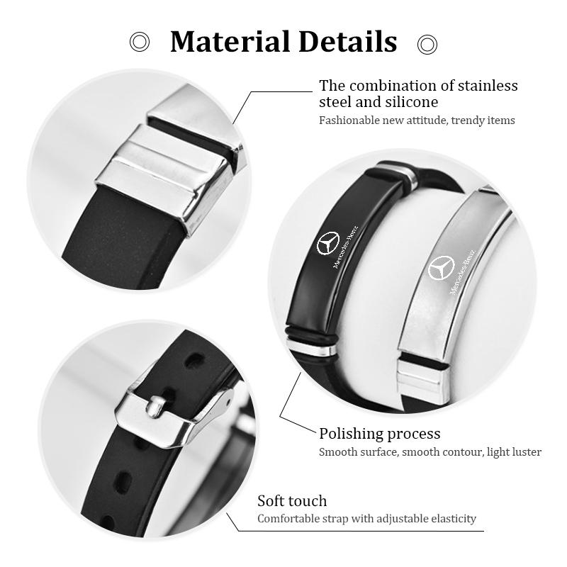 Fashion Car Logo Stainless Steel Wristband Men Decoration Accessories Gift For Benz AMG VIANO GLB GLC GLE GLK W108 W124 W126 PH8