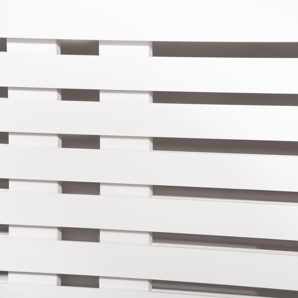 Radiator Cover Furniture Adjustable Width and Upper Shelf in MDF and Wood, 140-202x19x82.5cm, White