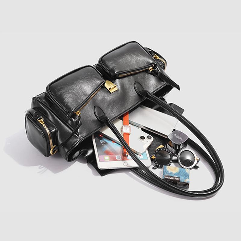 SHELKSBAG Ретро Качественная Сумка-Клатч Женские Мотоциклетные Сумки Многокарманная Роскошная Дизайнерская Модная Универсальная Сумка под Мышку для Женщин