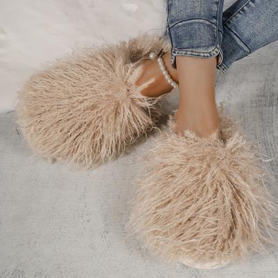 Мода Новые осенние женские тапочки с закрытым носком туфли без застежек для женщин на открытом воздухе модные новинки плюшевые тапочки на платформе нескользящие тапочки