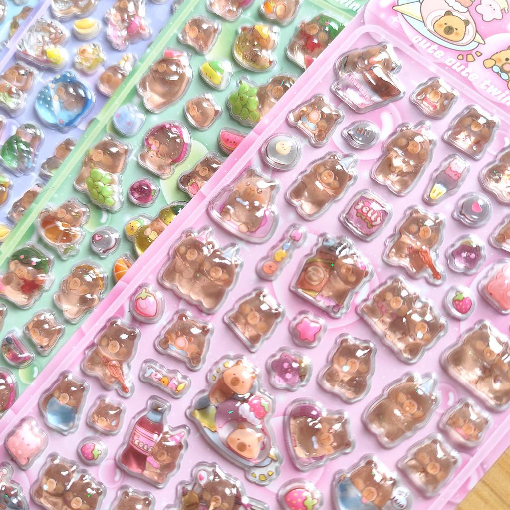 Capybara Pop Seal Resin Sticker Set (4 Pcs) - Fun Embellishments For Planners & Handcrafts Animeworlds Store