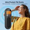 Mini Pocket Clip FM Radio Portable Radio with LCD Display Wired 3.5mm Headphones For Meetings Tours Running