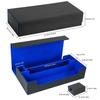 Large Capacity Deck Case, Playmat Case, Trading Card Case, Magnetic Loader, Storage Box for 600 Cards, PU Leather (Black & Blue)