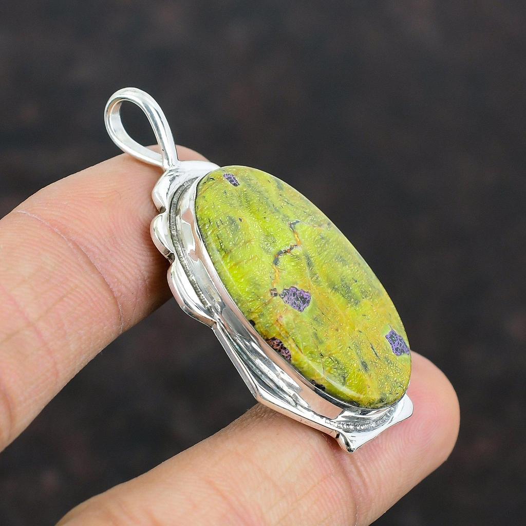 Stichtite Pendant 925 Sterling Silver Pendant Designer Jewelry Handmade Pendant Stichtite Gemstone Jewelry Gifts For Mom Birthstone Pendant