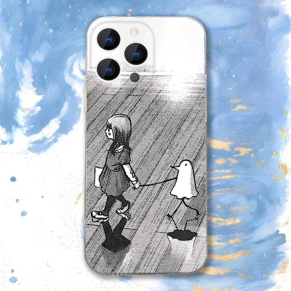 Goodnight Oyasumi Punpun Transparent soft case for iPhone 17,16,15,14,13,12,11,Pro,Max,Plus, X,XS,XR,SE4,E Mini