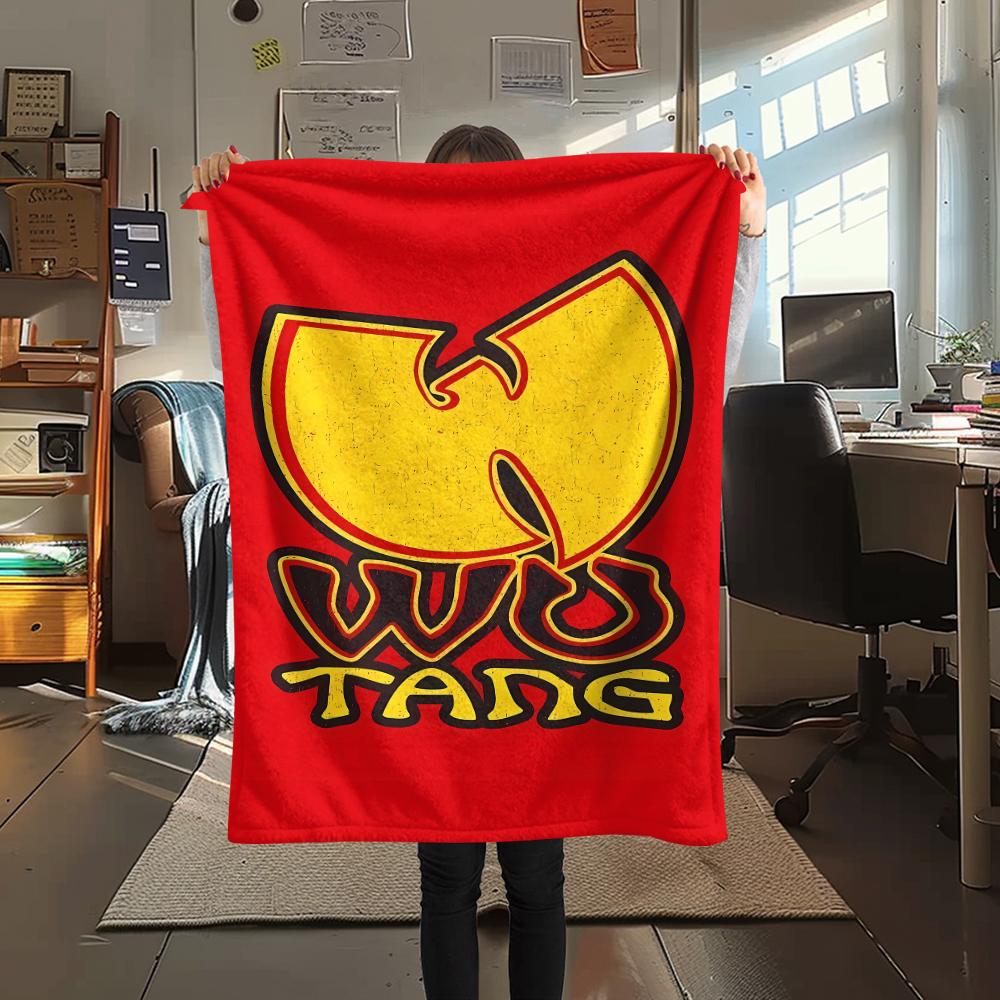 1 шт. Фланелевое одеяло с принтом Wu-Tang Clan, Высокое качество, Для всех сезонов, Декор для дома, Тепло и уют, Идеально для рождественских подарков