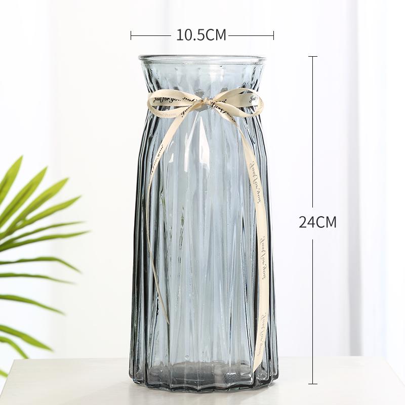 Transparent Glass Vase for Hydroponic Plants and Flower Arrangements