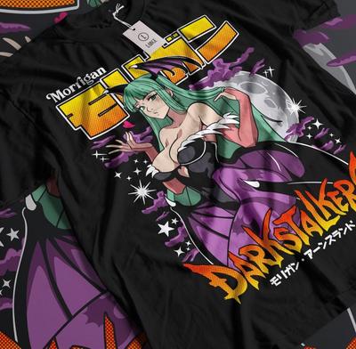 Футболка Морриган Эйнсленд, футболка Darkstalkers, футболка для девушки в стиле аниме, футболка-подарок, все размеры.