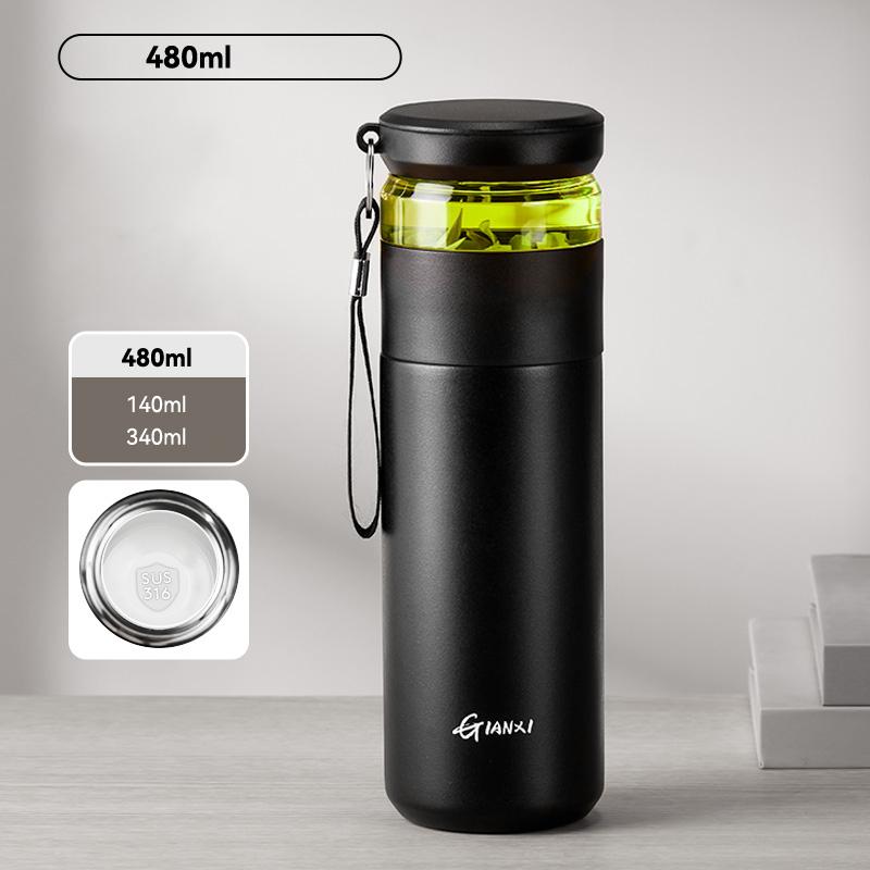 GIANXI 480 мл Кружка для кофе из нержавеющей стали с холодной изоляцией и крышкой, бытовая керамическая подкладка, бутылка для воды, кухонный термос