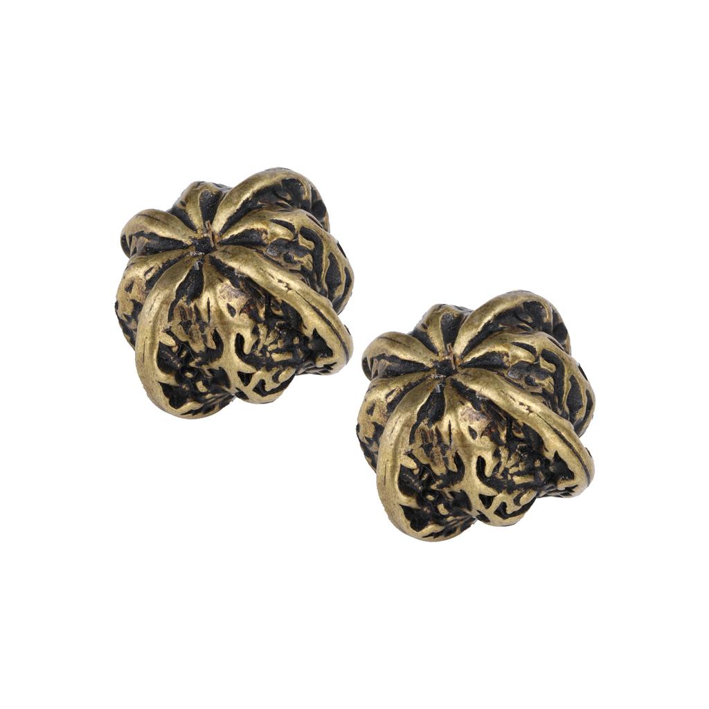 2 Pcs Brass Baoding s Walnuts Hand Exercise Equipment Portable and Compact