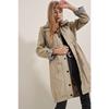 5808 Trench Coat With Waist Tie - Beige