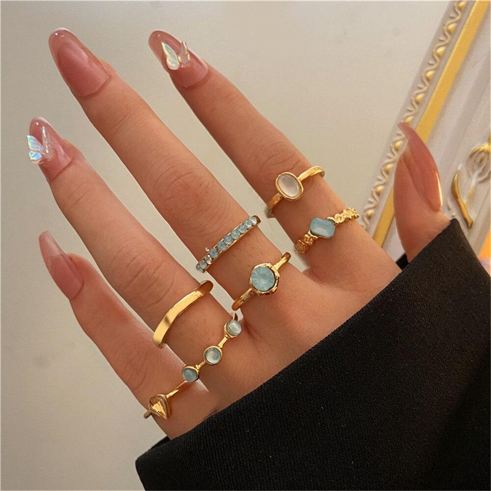 iF ME Punk Vintage Silver Color Poker Billiards Ring Set for Women Gothic Heart Anillos Hip Hop Y2k Korean Fashion Male Gift Jewelry