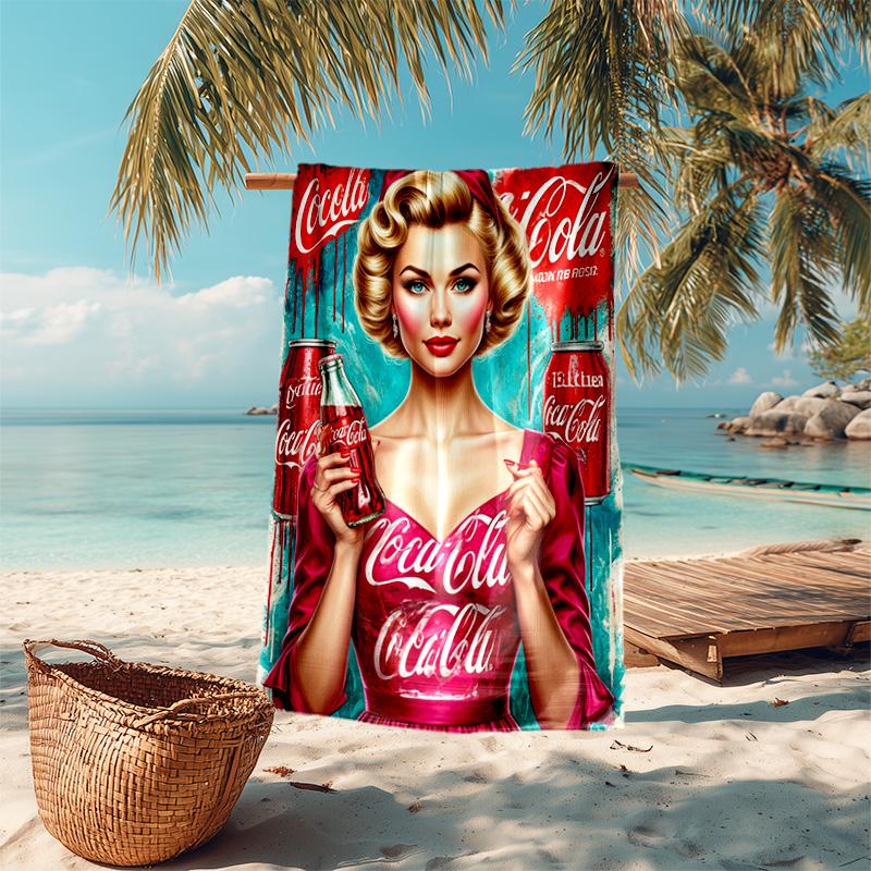 Christmas Gift Halloween Theme Bear Truck Coca Cola beach towel outdoor camping vacation swimming beach towel outdoor absorbent bath towel Y1