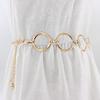 Women Metal Belt Elegant Gold Female Waist Chain Dress Decoration Big Ring Belt