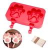 Beicemania Silicone Popsicle Mold, Ice Cube Tray, Stick Ice, Popsicle Maker, Cat Paw Design, Red, Wooden, Includes 20 Popsicle Sticks