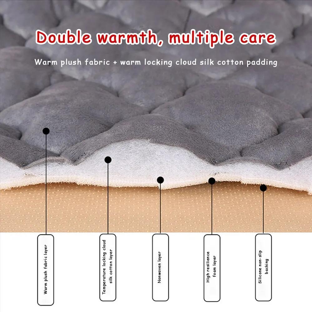 Универсальный противоскользящий теплый зимний чехол для сиденья внедорожника, подушка для переднего и заднего сиденья, льняная подушка, дышащий защитный коврик, автомобильные аксессуары