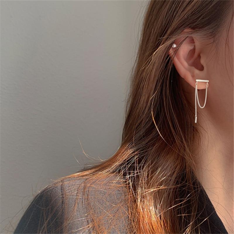 Серьги-гвоздики из стерлингового серебра 925 пробы с кисточками для пирсинга для женщин, вечерние ювелирные изделия, аксессуары для Pendientes Oorbellen Eh771