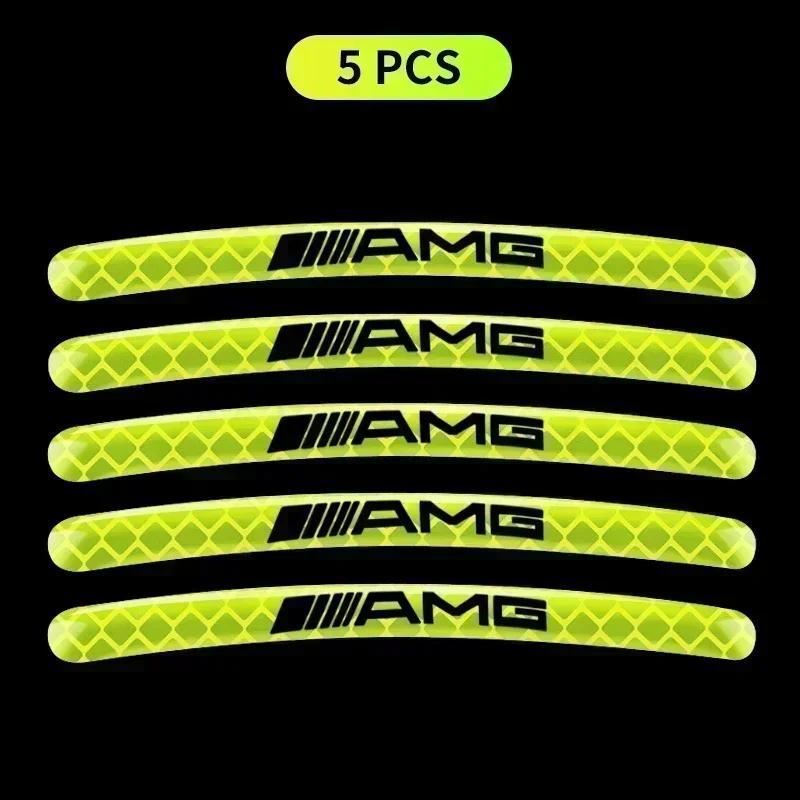 SCQK9 Luminous Car Wheel Hub Stickers High Reflective Stripe Tape for Mercedes Benz W203 W204 W205 W206 W212 W213 W222 W223 E300 C200
