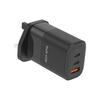 Зарядное устройство PD65w из нитрида галлия, подходит для быстрой зарядки мобильных телефонов Apple и Samsung, сертифицировано UKCA, адаптер 2C1A 65 Вт