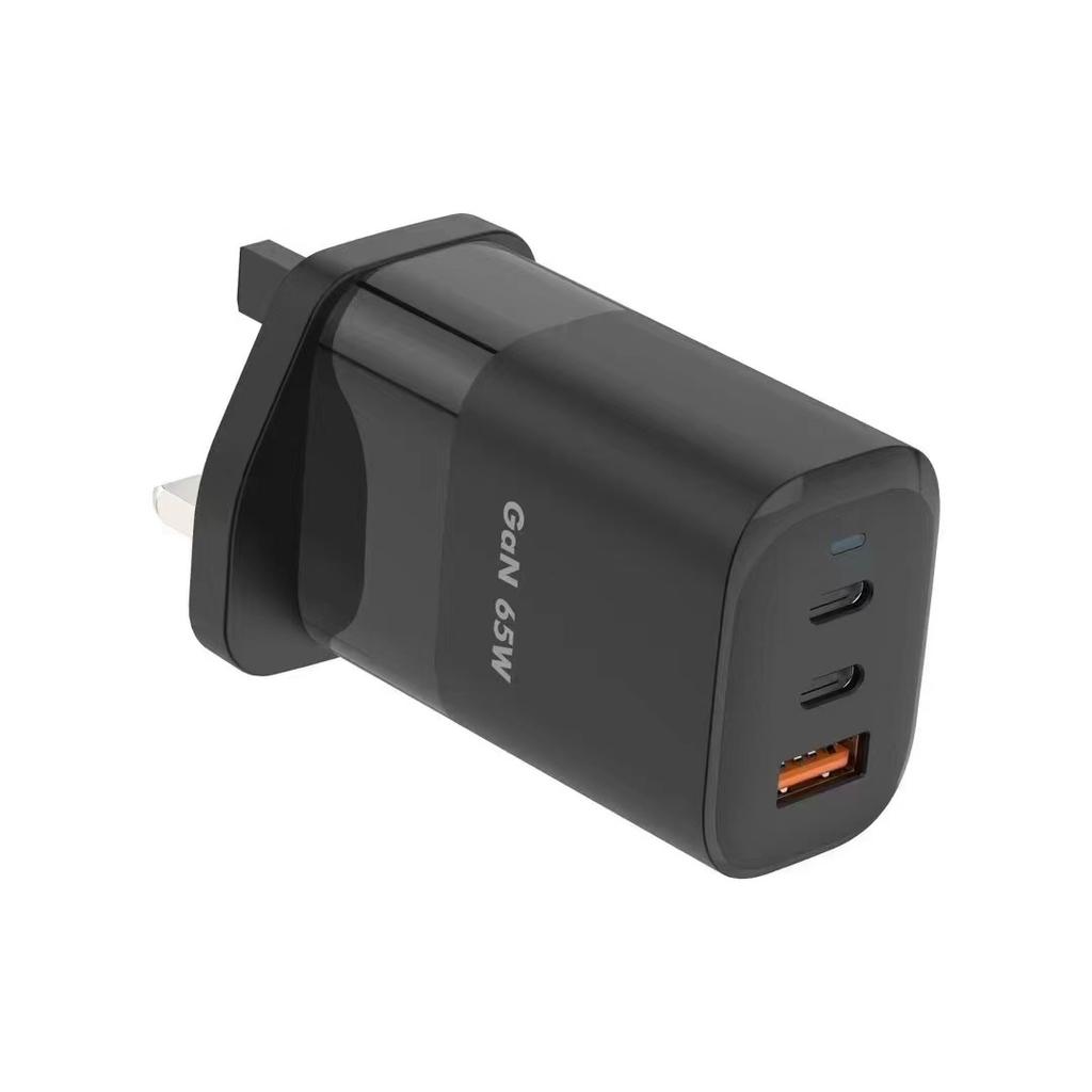 Зарядное устройство PD65w из нитрида галлия, подходит для быстрой зарядки мобильных телефонов Apple и Samsung, сертифицировано UKCA, адаптер 2C1A 65 Вт