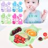 Children's Silicone Bib Silicone Dining Plate 6-Piece Set For Infant Supplementary Food Training Sucker Bowl Baby Divider Set