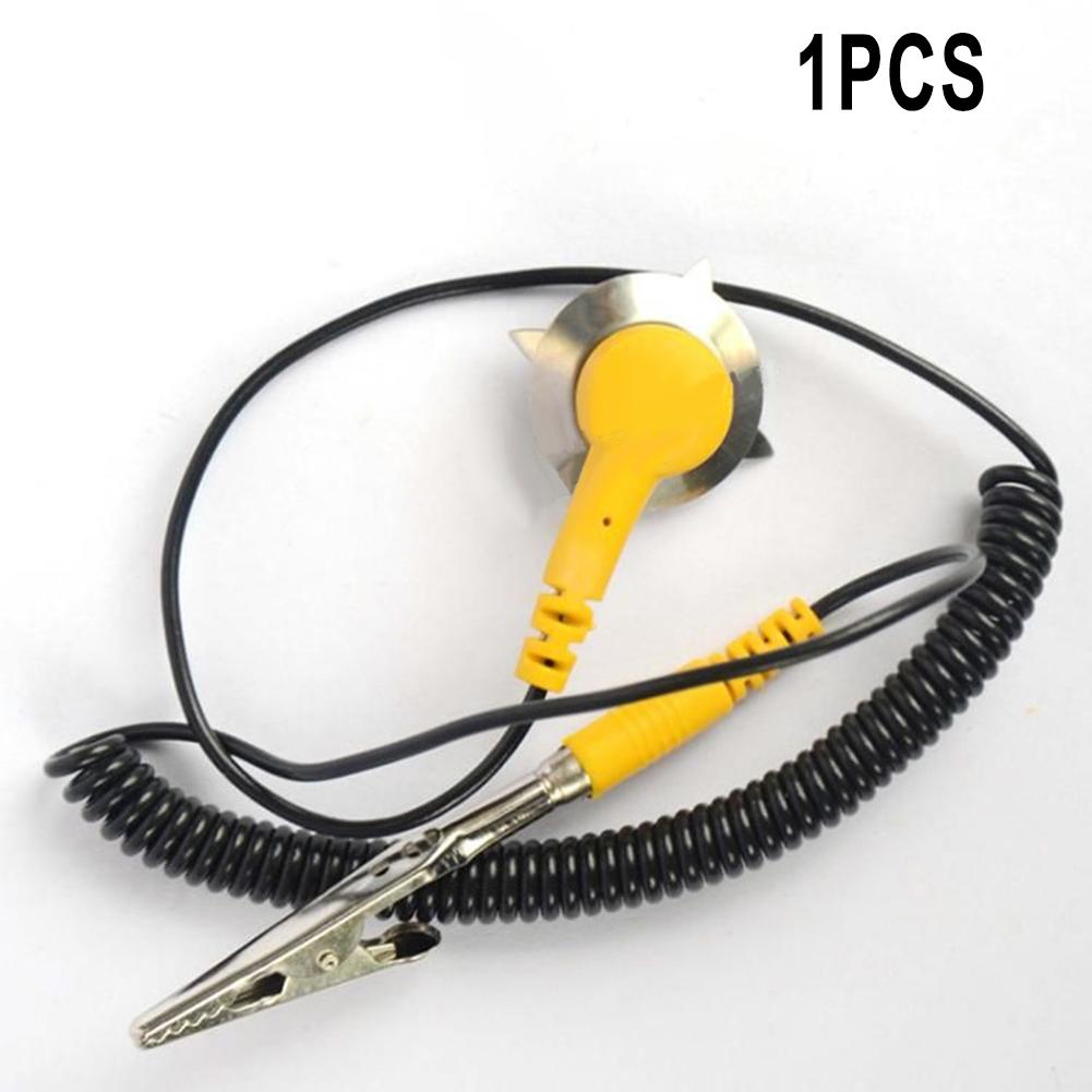 1 PCS Anti Static ESD Grounding Cable Coiled Cord Clip Claw PU Wire