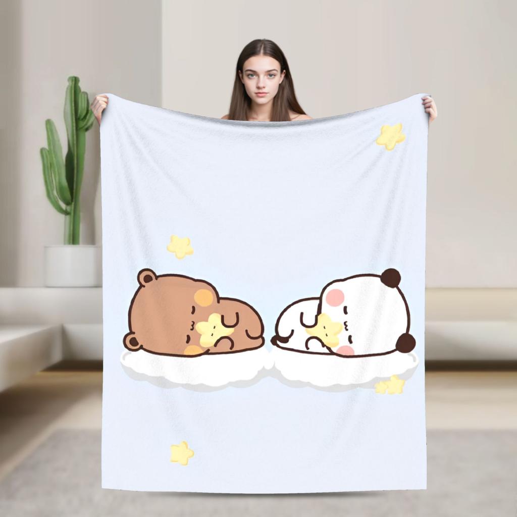 Bubu Dudu Sleep Flannel Blanket Awesome Throw Blanket for Home Hotel Sofa 125*100cm Plush Thin Quilt