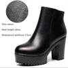 Genuine Leather Autumn Winter Women Boots Shoes  Warm Ankle Boots Female Thick Heel Boots Women Platform High Heels Shoes