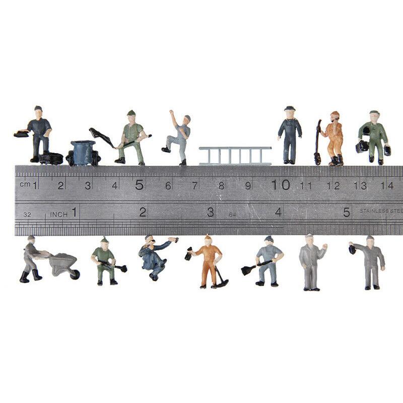 27 шт./компл., модель поезда, железнодорожный рабочий, фигурки людей, диорама, масштаб 1:87
