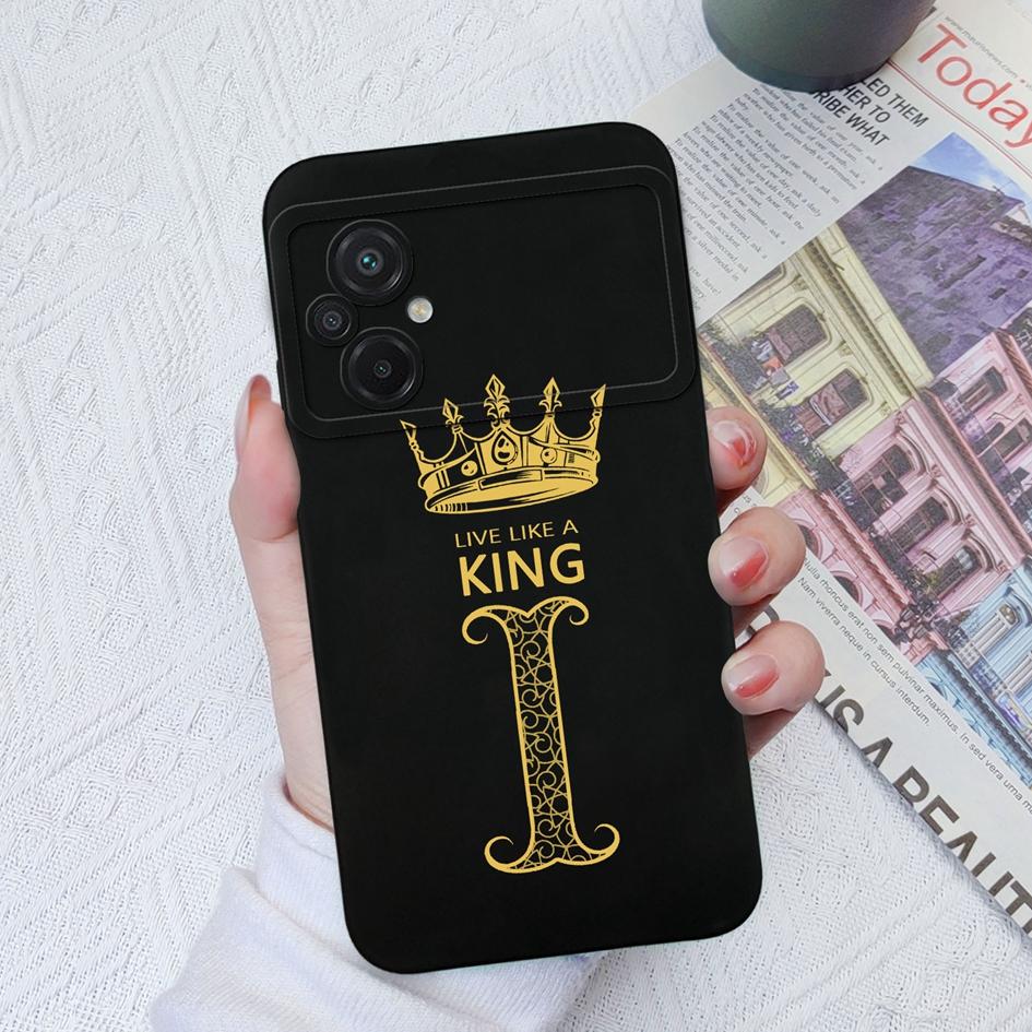 Чехол для Xiaomi Poco C40 C50 C55 F3 F4 F5 Pro M2 M3 Pro Роскошная сумка для телефона с буквами Короны Мягкий силиконовый противоударный матовый квадратный чехол для бампера Xiaomi