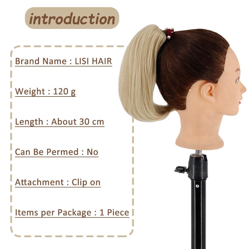 LISI HAIR Женские короткие волосы для наращивания хвоста, клипсы на натуральный хвост, парик из синтетического волокна, подходят для вечеринок, повседневного использования
