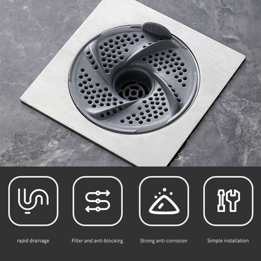 3pcs Rotating Floor Drain Vortex Anti-Clogging Filter New Sink Strainer Bathroom