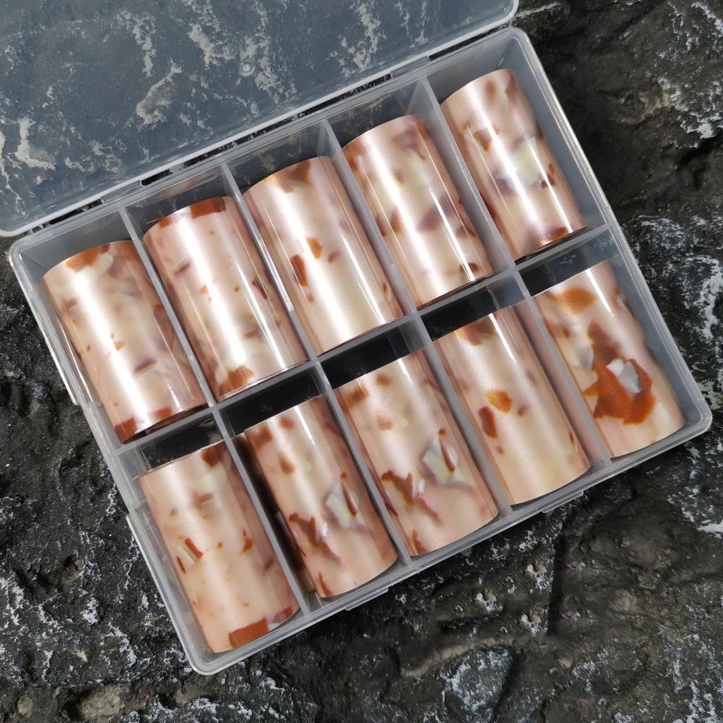 Зимнее звездное небо Осенние наклейки с леопардовым принтом Фольга для ногтей Черепаховый панцирь Янтарь