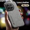 KEYSION Роскошный кожаный чехол в стиле ретро для OnePlus 12 5G 11R 5G, мягкий силикон + противоударная задняя крышка для телефона из поликарбоната для OnePlus 1 + Ace 2 Pro