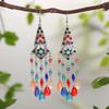New Bohemian Rhinestone Water Drop Earrings for Women Ethnic Long Crystal Tassel Earring Party Vacation Jewelry