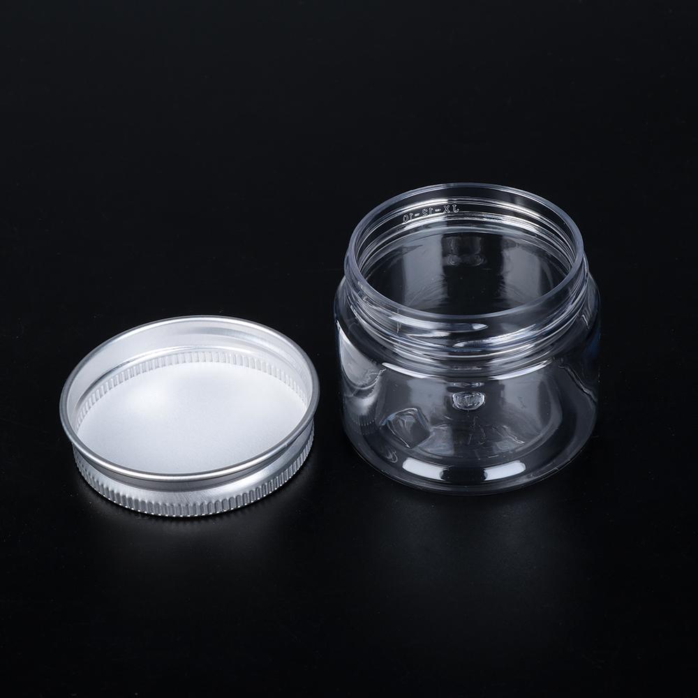 30-250ml Aluminum Cap Cosmetic Tin Pot Empty Lip Balm Jar Oil Wax Plastic Container Empty Jar Home Storage Food Sample Bottles