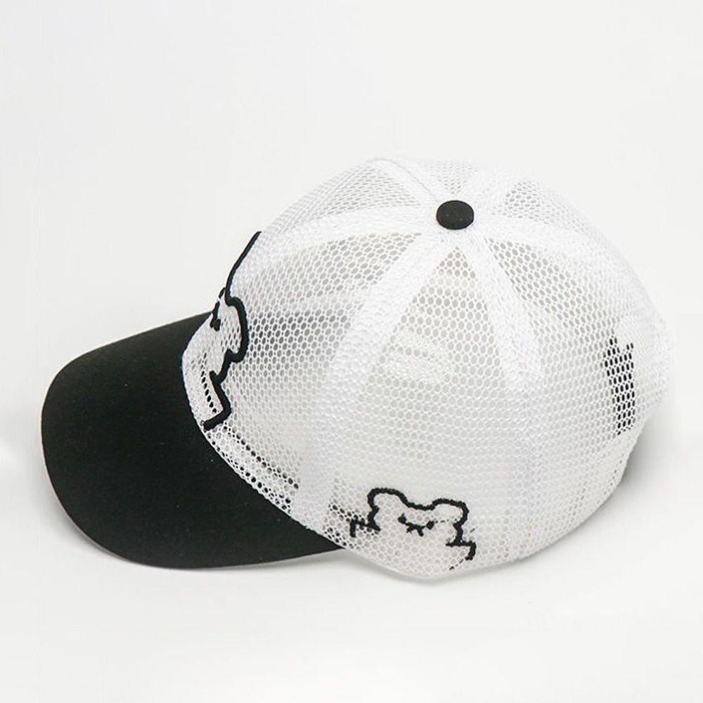 Cartoon Bear Children Baseball Cap Breathable Mesh Baby Beach Hat Panama Cap For 2-5 Years Old