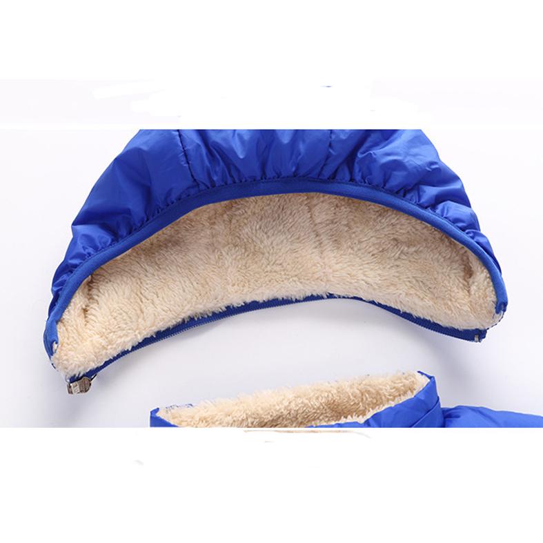 Down Winter Long Children's Sleeve Solid Color Warm Hooded Boy Girl Cotton Coat