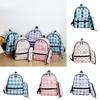 Kids Backpack For School And Outings With Cute Print And Grid Pattern In Durable Polyester Fabric