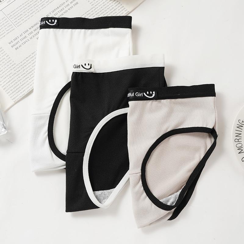 Женские классические черно-белые серые трусы средней талии простые бесшовные красивые женские трусы M-XL