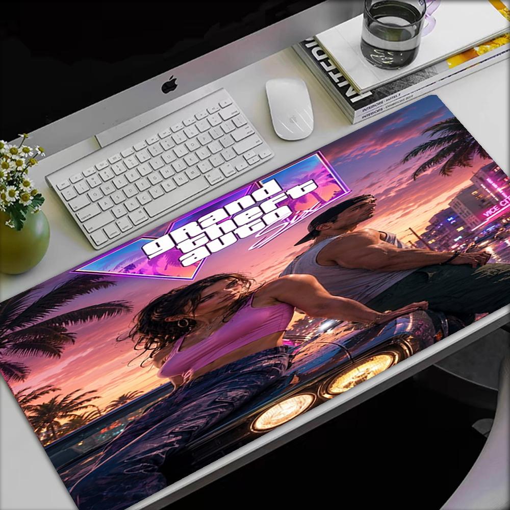 Коврик для мыши в стиле GTA 6, Нескользящая резиновая основа, Многофункциональный элемент декора для офиса и дома, Идеально подходит для персонализации рабочего места.