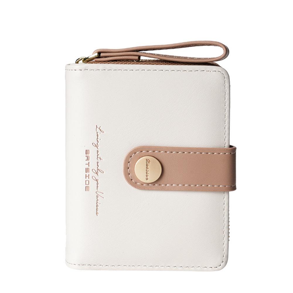 Однотонный женский кошелек, короткий кошелек из ПУ, простой женский кошелек, держатель для карт