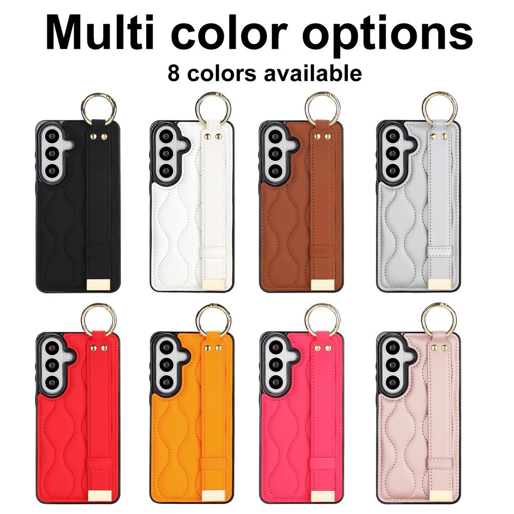 New Multifunctional Leather Wallet Case With Ring & Wrist Strap Shockproof Full Protection Cover for iPhone & Samsung