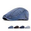 Vintage Denim Beret Women's Peaked Cap British Men's Forward Cap