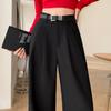 Spring Female Elegant Minimalism Loose Trousers Plus Size High Waist Wide Leg Women's Full Pants