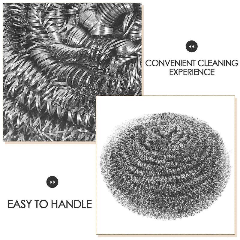 Pan Scrubber Stainless Steel Scrubber for Cleaning Dishes 6Pcs Set